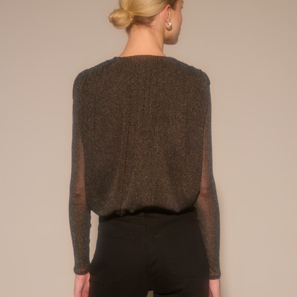 Abercrombie Long-Sleeve Draped Deep-V Bodysuit - Picture 4 of 9